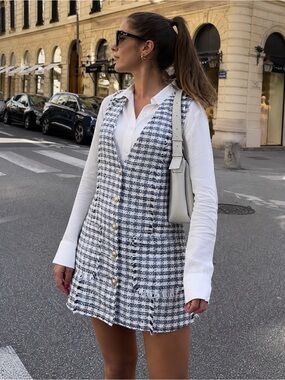 Zara | Dresses | Zara New Woman Short Cutout Blazer Dress White 46636 |  Poshmark